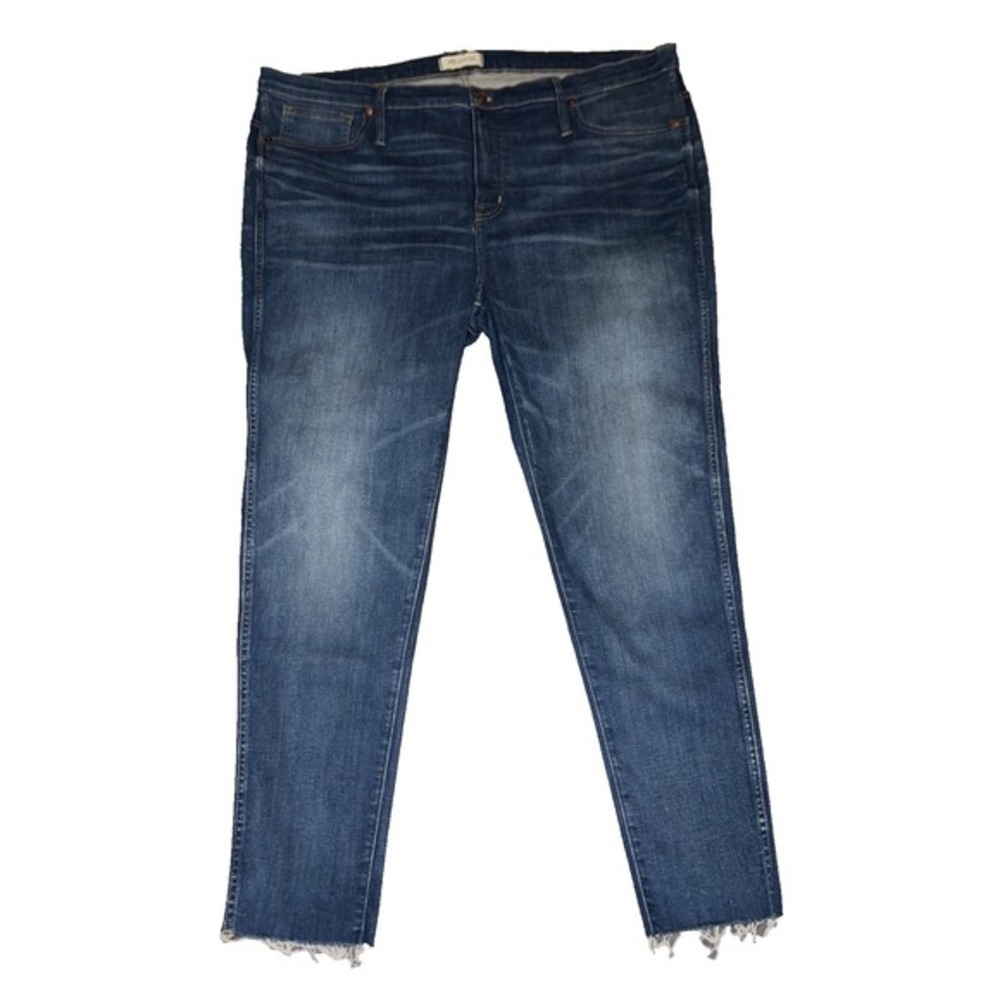 Madewell Jeans Blue 9" High-Rise Skinny 5-pocket Jean Women's Size 36 Raw Hem